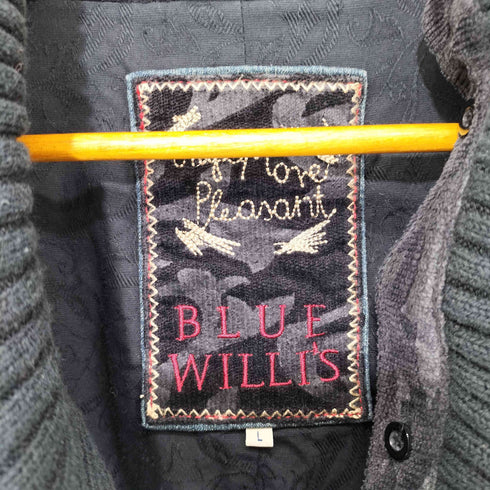 ブルーウィリーズ BLUE WILLIS 総柄 つけ襟 パイル地 3Bジャケット レディース import:L
